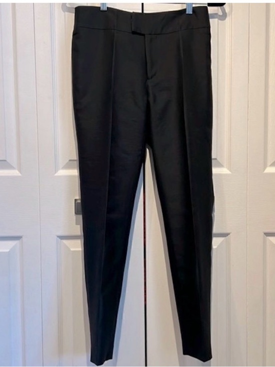 Ross Mayer Pants - Ross Mayer Black Wool/Silk Blend‎ Cigarette Style Lined Pants Size 2